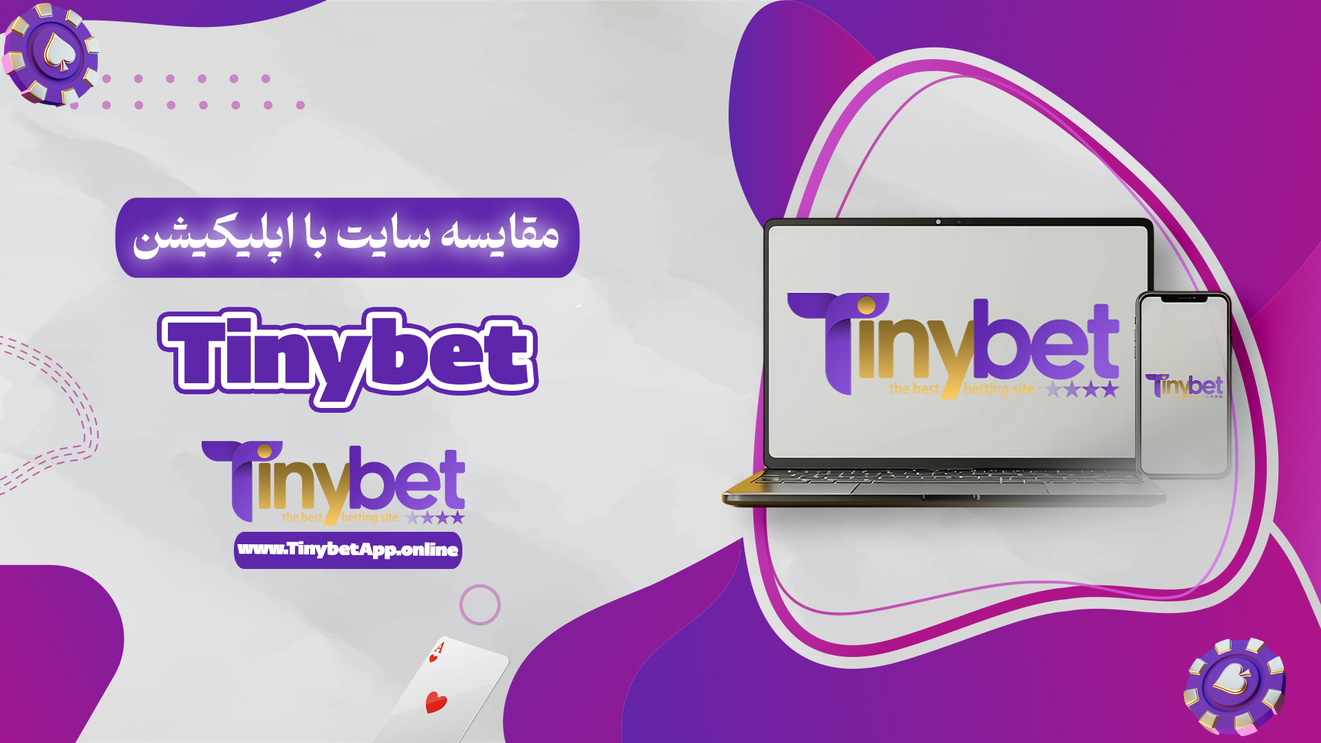 مقایسه سایت با اپلیکیشن Tinybet